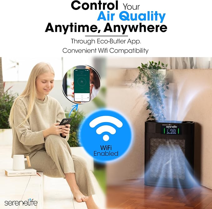 SereneLife HEPA Air Purifier for Home – Smart WiFi & App Control, Ultra-Quiet - Image 6