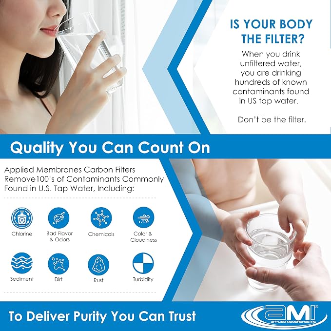 APPLIED MEMBRANES INC. 4.5" x 20" Carbon Water Filter | Whole House or - Image 7