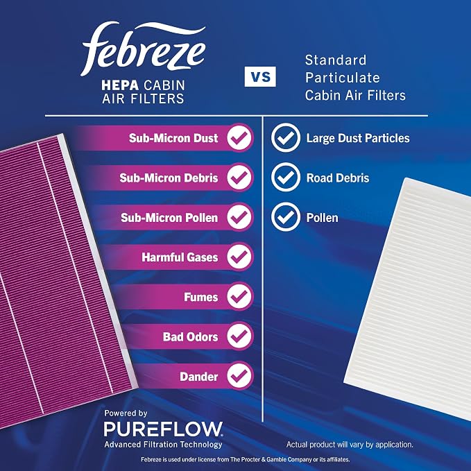 Febreze Odor Control HEPA Cabin Air Filter by PUREFLOW RZ19205H Fits 2013-2018 - Image 7