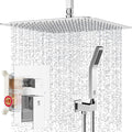SR SUN RISE 16 Inches Polished Chrome Shower Faucet System Bathroom Luxury Rain Mixer Shower Faucet Set Ceiling Mounted Rainfall Shower Head Set (Contain Shower Faucet Rough-In Valve Body and Trim)