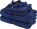 Everplush Diamond Collection 6-Piece Bath Sheet Towel Set, Soft Plush Jacquard Luxury Bath Towels,Highly Absorbent & Fast-Drying Luxury Towels Sets for Bathroom,Shower, or Spa (Navy, Bath Sheet 6PK)