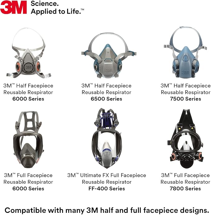 3M P100 Respirator Cartridge/Filter 60926, 1 Pair, Helps Protect Against - Image 5