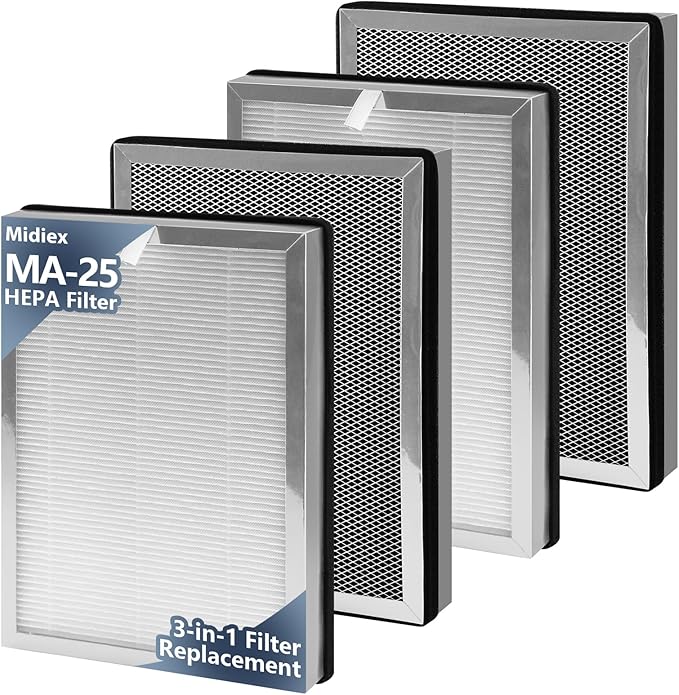 4-Pack MA25 Replacement Filter Compatible by MidiexHEPAFilters