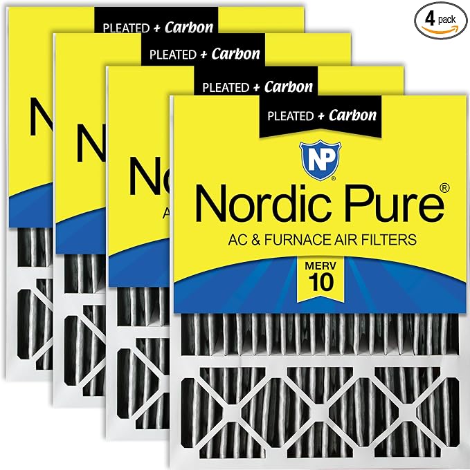 Nordic Pure 20x25x5 Lennox X6673 X6675 Replacement AC Filter MERV 10 + Carbon 4 by NordicPure