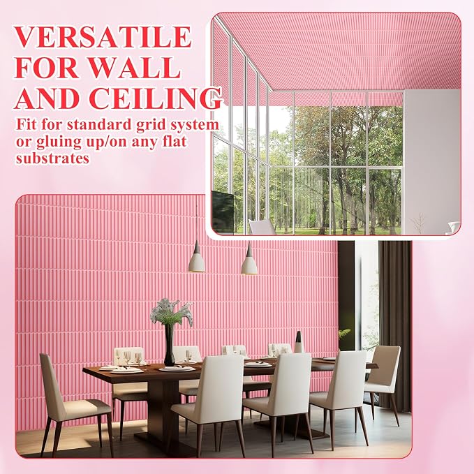 Nuanchu 32 Pcs 3D Slat Wall Panels 12 x 12 Inch PVC Fluted Textured Panel - Image 6