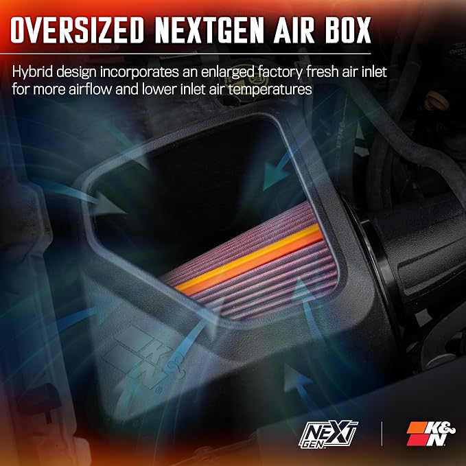 K&N NextGen Cold Air Intake System: High-Flow Cotton Filter: Compatible - Image 7