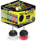 Drill Brush Power Scrubber - Drill Powered Scrub Brush Set - Rug and Carpet Stain Spot Cleaner - Small Round Brush - Spin Brush Set - Glass Cleaner - Upholstery and Leather Brush - Garden - Deck