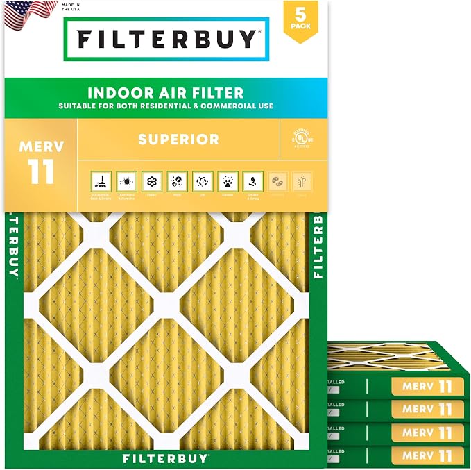Filterbuy 12x18x1 Air Filter MERV 11 Superior Pet & Allergy Defense, by Filterbuy