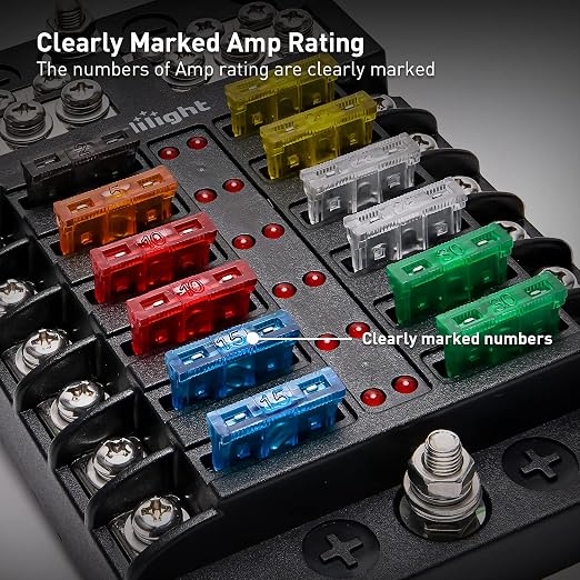 Nilight - 50018R 240pcs Standard and Mini Blade Fuses Set, 5A 7.5A 10A 15A 20A - Image 4
