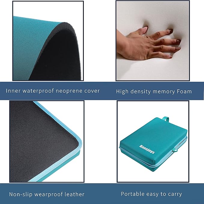 Kneeling Pad for Women & Men - Bath & Garden Kneeler, Knee Cushion for Baby Bathing & Yoga (Turquoise Blue)