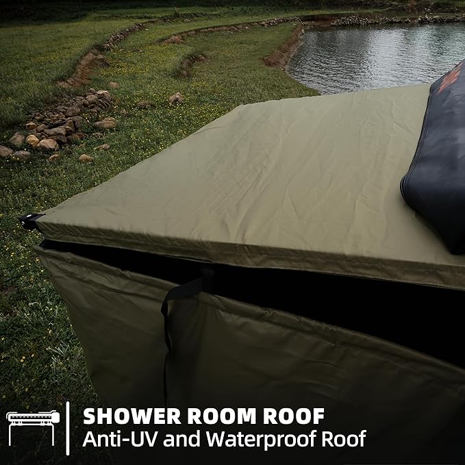 Vehicle Side Shower Room with Roof, 3.3ft x 3.3ft Privacy Shelter Restroom, Car Side Shower Room, Portable Shower Tent for Camping