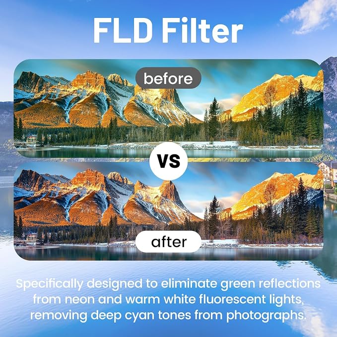 3 Piece UV-CPL-FLD Camera Filters Set, 72mm Multi-Coated Universal Lens Filter - Image 8