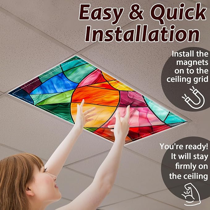 4 Pcs Fluorescent Light Covers for Classroom Ceiling Light 4 x 2 Feet - Image 6