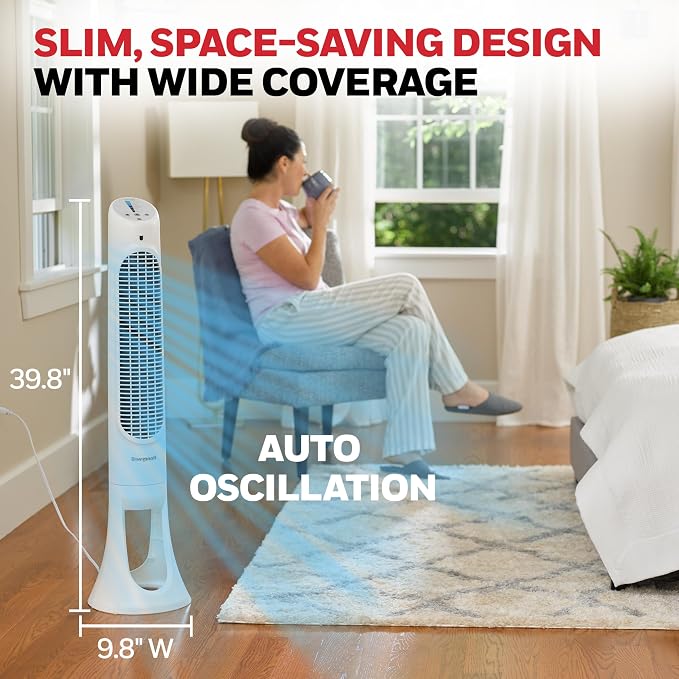 Honeywell QuietSet Whole Room Oscillating Tower Fan - Image 7
