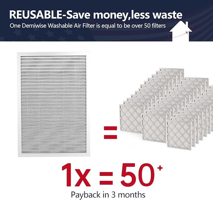 14x24x1 Lifetime Electrostatic Air Filter, MERV 8 Washable Aluminum AC/HVAC - Image 2