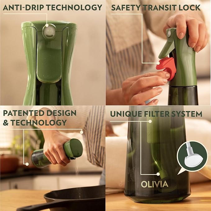 FLAIROSOL OLIVIA Oil Sprayer for Cooking, 200ml Glass Olive Oil Sprayer - Image 4