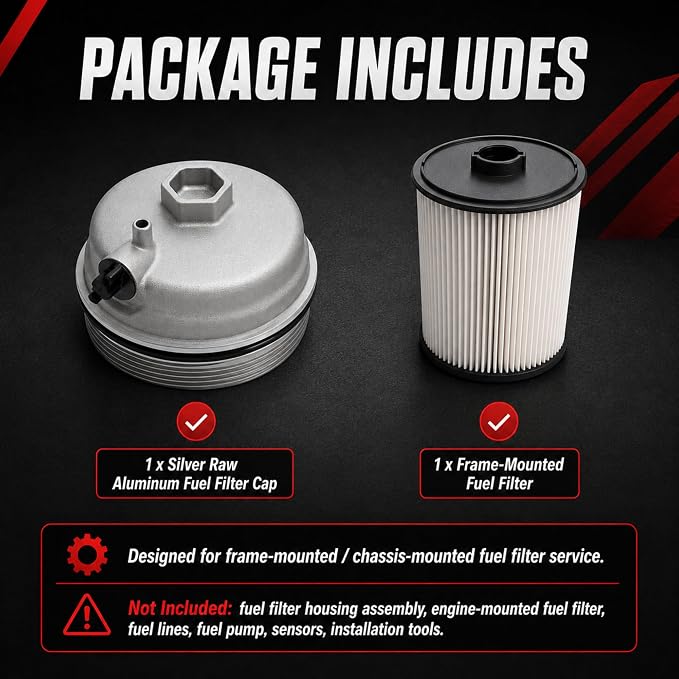 Aluminum Fuel Filter Cap with Fuel Filter Kit Compatible with Ram 2500 3500 - Image 6