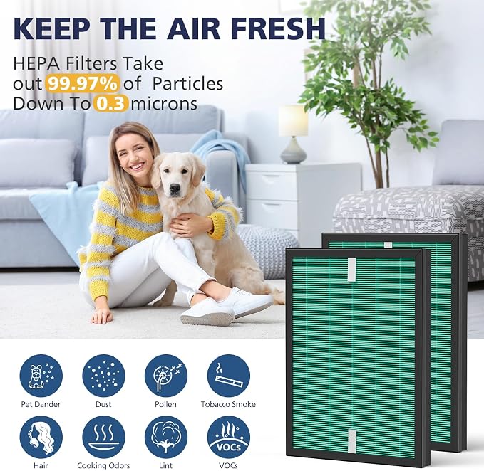 2 Sets 150 Filter Replacement for Coway Airmega 150 150 Air Purifier, 2 X HEPA - Image 8