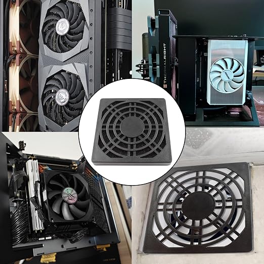 4 Pcs 70mm Black Square Plastic Cooling Fan Filter Cover, Dust Screen - Image 5