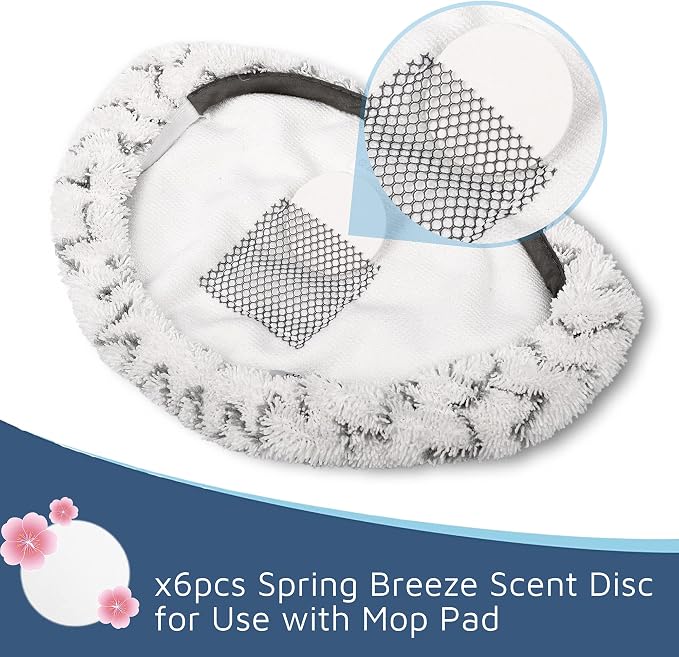 Flammi 4 Scrub+2 Soft Steam Mop Replacement Pad & 6 Scent Discs - Image 3