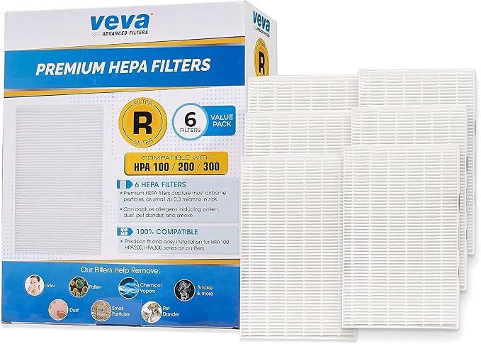 VEVA HEPA Filter Replacement 6 Pack by VEVA