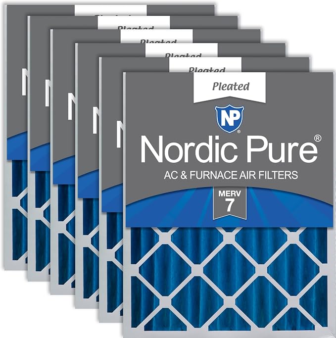 Nordic Pure 20x25x4 Pleated MERV 7 Air Filters 6 Pack by NordicPure