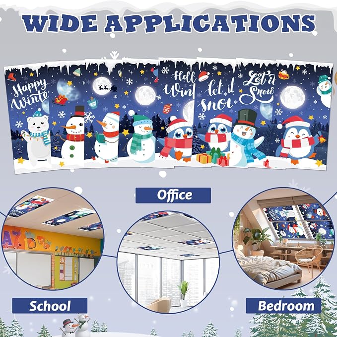 8 Pcs Winter Fluorescent Light Covers - Image 4