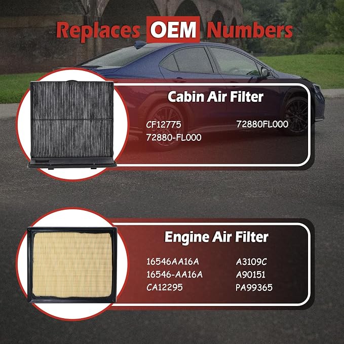 16546-AA16A Engine Air Filter and CF12775 Cabin Air Filter kit Compatible - Image 3