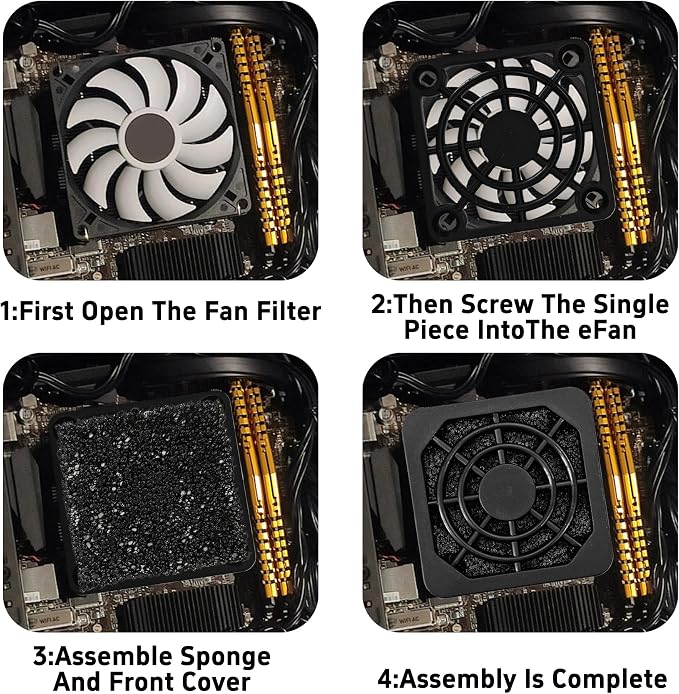 8Pcs 40mm Cooling Fan Filter, Plastic Dustproof Mesh Cover - Image 6