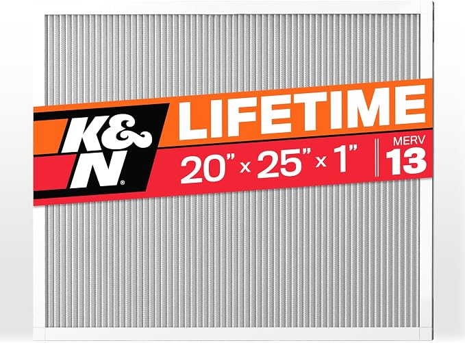 K&N 20X25X1 HVAC Furnace Air Filter, Lasts a Lifetime, Merv 13, the Last HVAC by KNEngineeringInc
