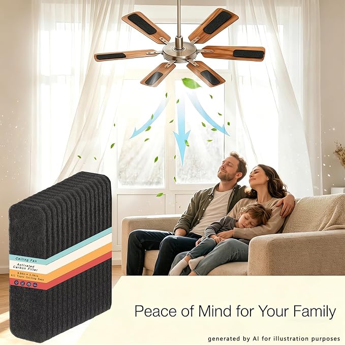 15 Pack Ceiling Fan Filter for Blades Air Purifier Pads, Guest Room Essentials - Image 7