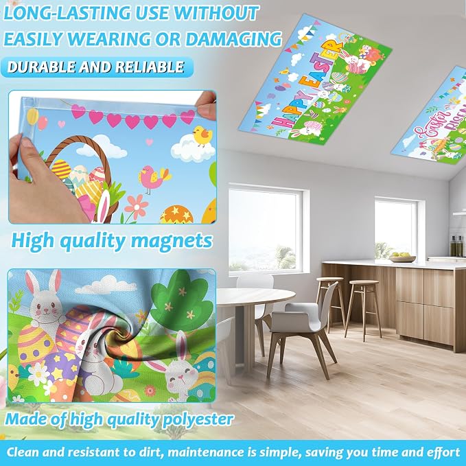 8 Pcs Fluorescent Light Covers for Classroom Ceiling Light 4 x 2 Feet Magnetic - Image 3