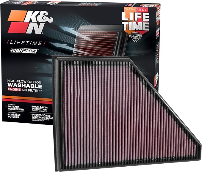 K&N High-Flow Original Lifetime Engine Air Filter: Increase Power: Premium by KNEngineeringInc