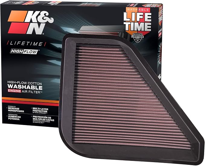 K&N High-Flow Original Lifetime Engine Air Filter: Increase Power: Premium by KNEngineeringInc