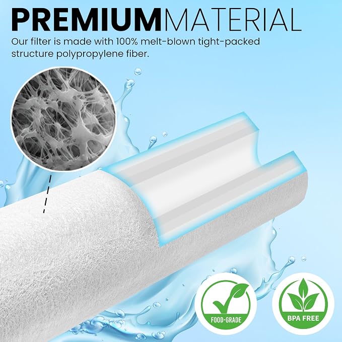 Metpure 6-Pack Sediment Filter 2.5"x10" 5 Micron Multi-Gradient Cartridge - Image 7