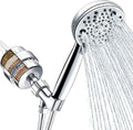 Filtered Shower Head Combo, Includes 20 Stage Shower Filter Head, High Pressure Handheld Spray Showerhead, Hose, Shower Arm Mount Holder, for Hard Well Water Chlorine, Chrome (S20)