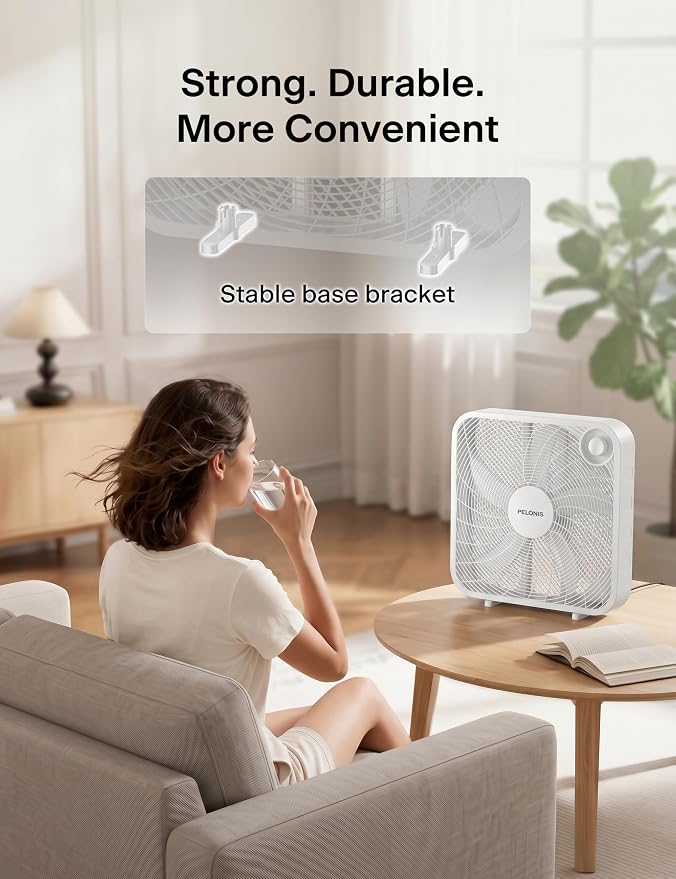 PELONIS 20 Inch Box Fan – 3 Speeds, Window Fans, Floor or Tabletop, 2025 - Image 8