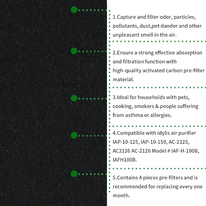 4 Pack Activated Carbon Pre-filter Machine Precut Compatible - Image 3