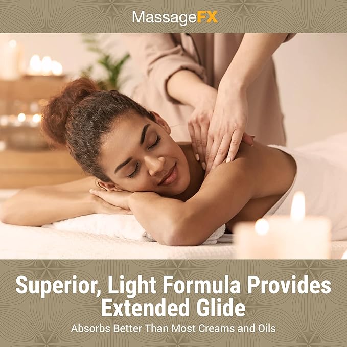 Massage FX Unscented Massage Lotion, 1 Gallon - Soothing Formula Provides Smooth Extended Glide - Non Sticky Formula Easy Glide Smooth Touch with Natural Botanicals for Ultra Spa Experience