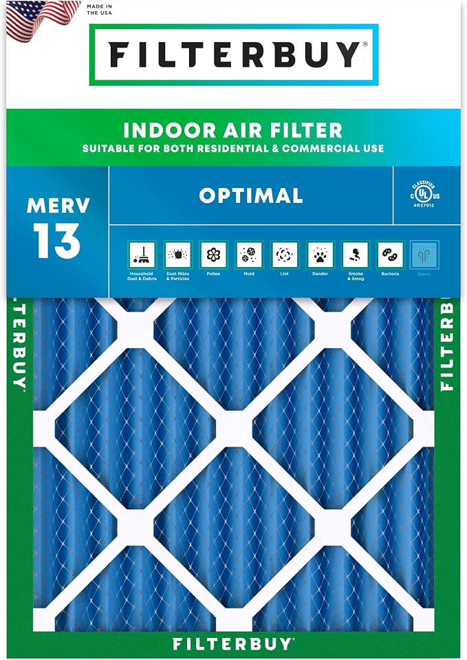 Filterbuy 30x36x2 Air Filter MERV 13 Optimal Smoke & Allergy Defense, by Filterbuy