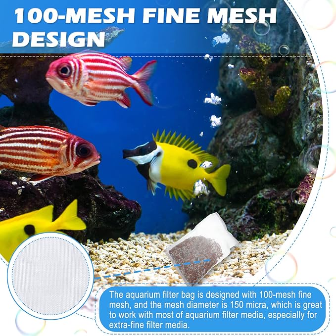 Shappy 15 Pcs 3 Sizes Aquarium Filter Mesh Bags 150 Micrometer Fine Filter Fish - Image 4