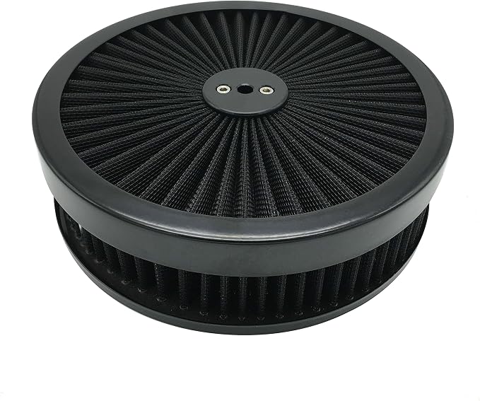 X-AVION Full Flow Round 9''X2'' Air Filter Assembly Kit Black Washable and by X-AVION