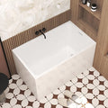 43 Square Inch Acrylic Independent Bathtub, Capacity 50 Gallons, Can Hold 650 Pounds, Smooth White Surface, Chrome Plated Drainage And Overflow (Seated) (White, 43 In No Seat)