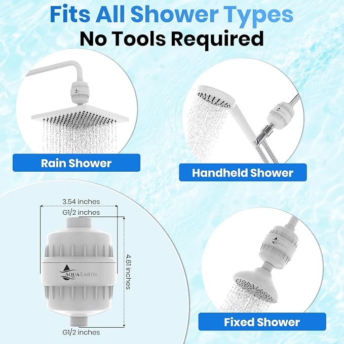 Shower Head Filter For Hard Water 20 Stages to Remove Chlorine Fluoride Water - Image 4