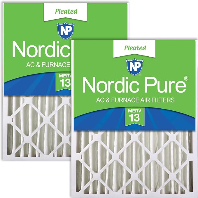 Nordic Pure 20x20x4 Pleated MERV 13 Air Filters 2 Pack by NordicPure