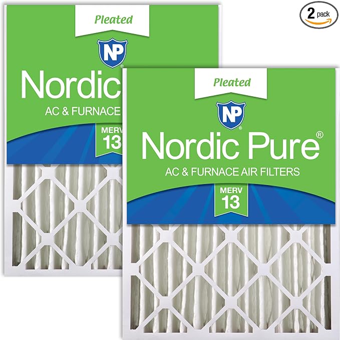 Nordic Pure 16x20x4 Pleated MERV 13 Air Filters 2 Pack by NordicPure