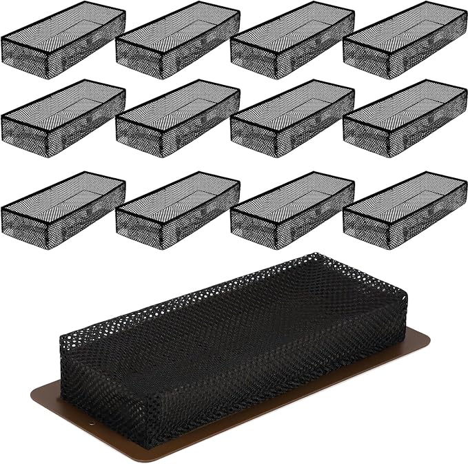 12 Pack Floor Register Cover Trap 4 X 12 Inch Vent Screen Net Black Air Vent by LOSYHU