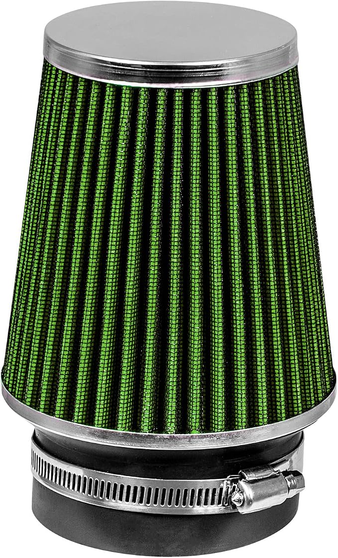 GREEN 3.5" 89 mm Inlet Narrow Air Cone Replacement Performance Washable by RtunesRacing