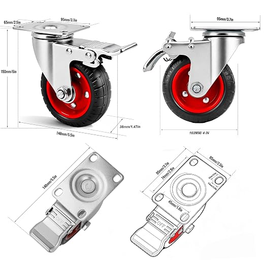 4 Inch Caster Wheels Heavy Duty - Image 6