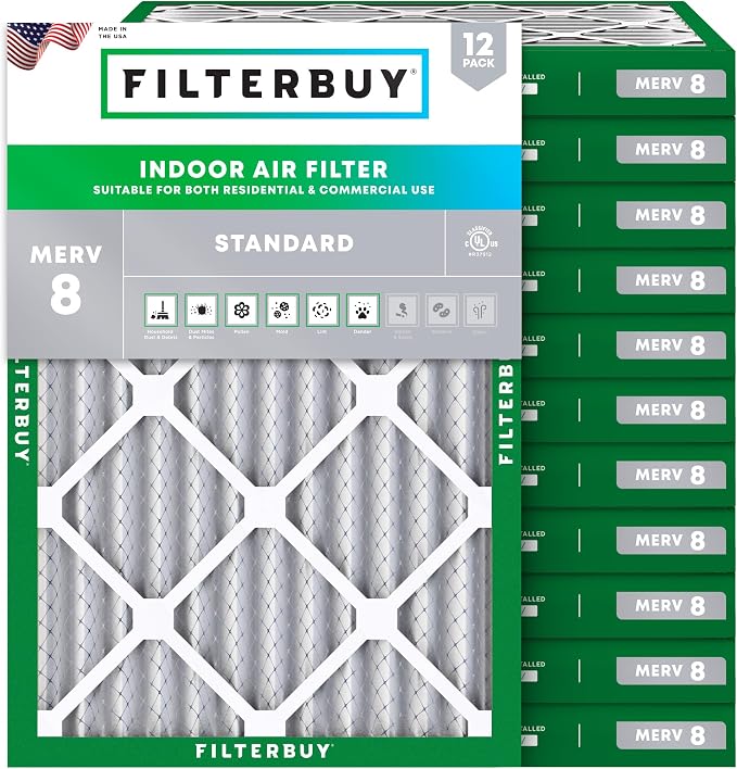 Filterbuy 30x32x2 Air Filter MERV 8 Essential Dust & Allergy Defense, by Filterbuy